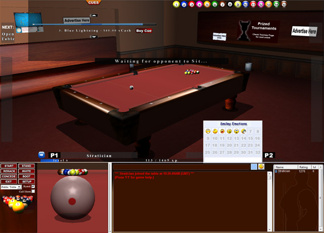 3D Online Pool, 8-Ball & 9-Ball, English Pool, Tournaments, Prized Events